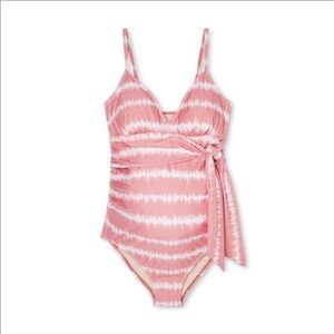 Isabel maternity tie-dye front tie swimsuit